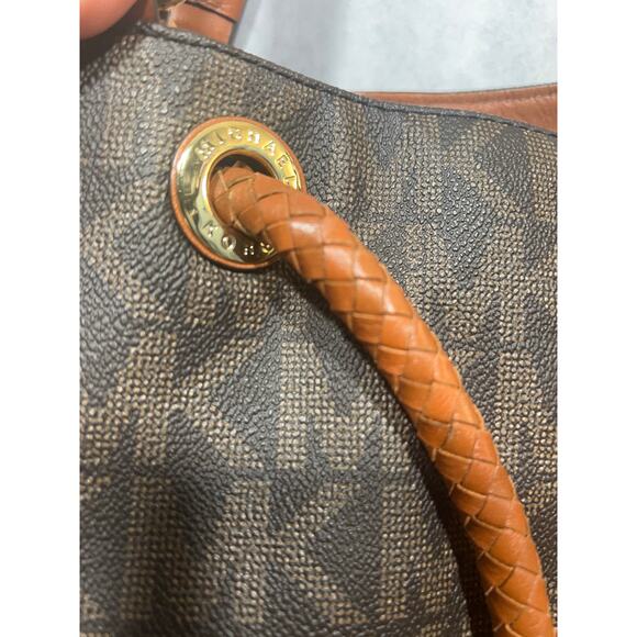 MICHAEL Michael Kors Brown Signature Coated Canvas Drawstring Shoulder Bag - Picture 8 of 16